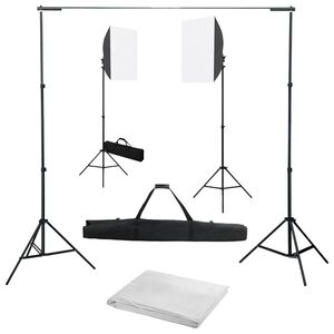 vidaXL Kit de estudio fotográfico con luces softbox y fondo