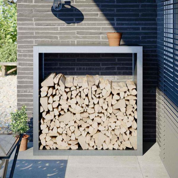 vidaXL Le&ntilde;ero acero galvanizado 100x40x100 cm