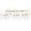 vidaXL Juego de comedor Panama 7 pzas madera maciza de pino blanco