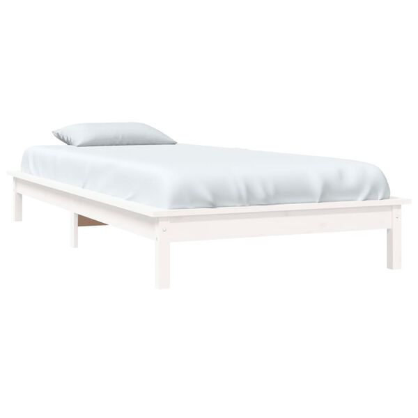 vidaXL Estructura de cama madera maciza de pino blanco 90x200 cm