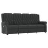 vidaXL Sill&oacute;n reclinable de masaje de 4 plazas cuero sint&eacute;tico negro