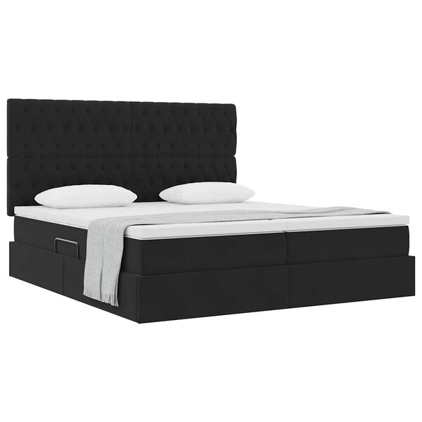 vidaXL Cama con almacenamiento Negro 200 x 200 cm Terciopelo
