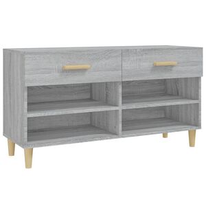 vidaXL Zapatero madera contrachapada gris Sonoma 102x35x55 cm