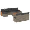 vidaXL Set de sof&aacute;s de jard&iacute;n 11 pzas y cojines rat&aacute;n sint&eacute;tico gris