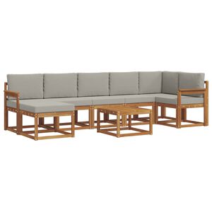 vidaXL Conjunto de sof&aacute;s de exterior 8 pcs Gris Natural y Claro