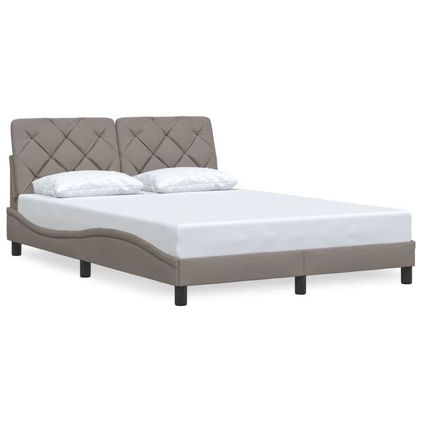 vidaXL Estructura de cama sin colch&oacute;n tela gris taupe 140x200 cm