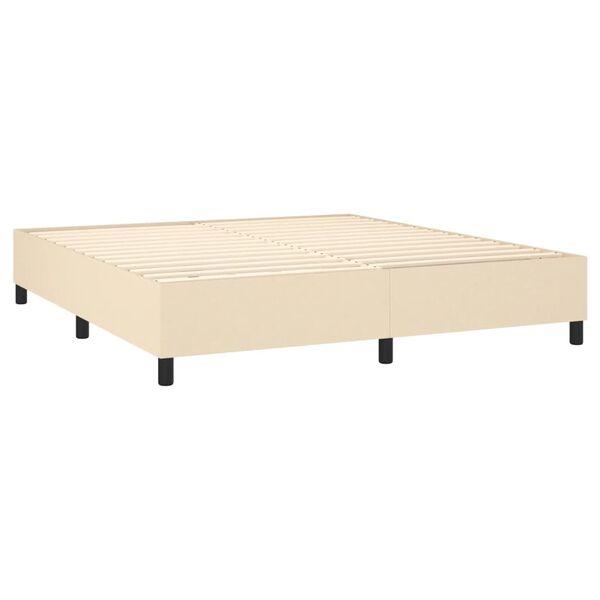 vidaXL Estructura de cama con somier tela color crema 180x200 cm