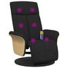 vidaXL Sill&oacute;n reclinable de masaje con reposapi&eacute;s tela negra