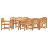 vidaXL Juego de comedor para jard&iacute;n 9 piezas madera maciza de teca