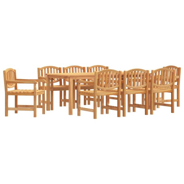 vidaXL Juego de comedor para jard&iacute;n 9 piezas madera maciza de teca