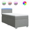 vidaXL Cama box spring con colch&oacute;n tela gris claro 90x190 cm