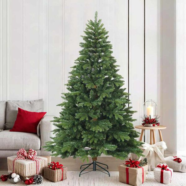 vidaXL Árbol de Navidad artificial con ramas articuladas Verde 210 cm
