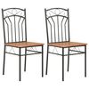 vidaXL Sillas de comedor 2 unidades MDF marr&oacute;n