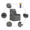 vidaXL Sill&oacute;n reclinable masaje el&eacute;ctrico tela microfibra gris oscuro