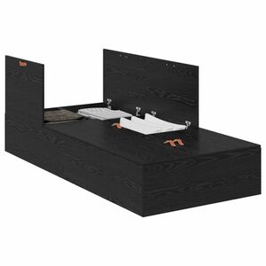 vidaXL Cama con almacenamiento Roble Negro 90 x 200 cm