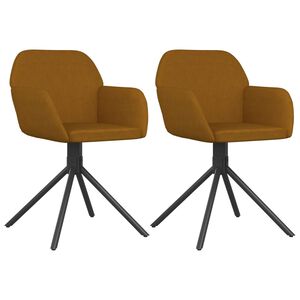 vidaXL Sillas de comedor giratorias 2 unidades terciopelo marr&oacute;n