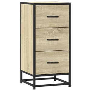 vidaXL Aparador madera ingenier&iacute;a y metal roble Sonoma 35,5x35x76 cm