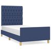 vidaXL Estructura de cama sin colch&oacute;n tela azul 90x190 cm