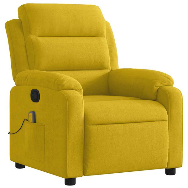 vidaXL Sill&oacute;n de masaje reclinable de terciopelo amarillo