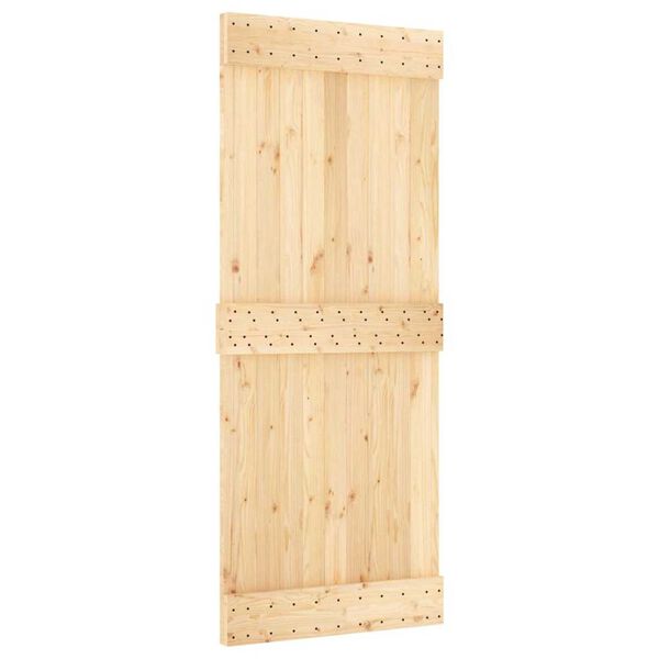 vidaXL Puerta corredera con herrajes madera maciza de pino 85x210 cm