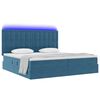 vidaXL Cama con almacenamiento y LED con LED Azul Oscuro 200 x 200 cm