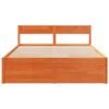 vidaXL Cama sin colch&oacute;n madera maciza pino marr&oacute;n cera 150x200 cm
