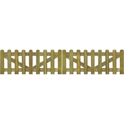 vidaXL Puerta de valla madera impregnada 2 unidades 300x60 cm