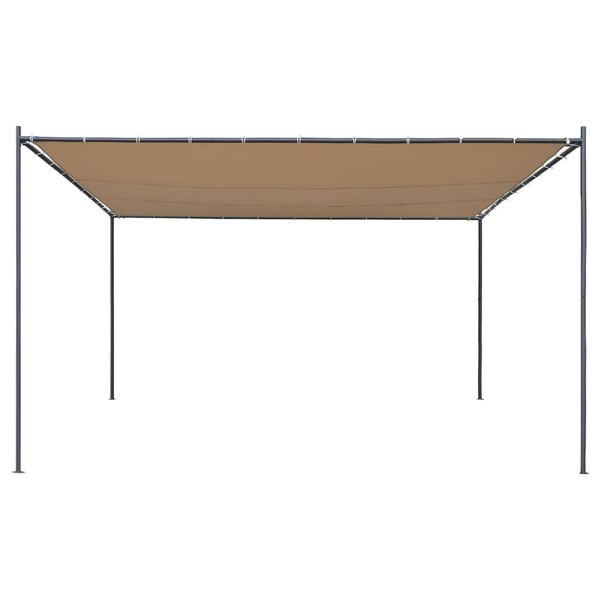 vidaXL Cenador con tejado inclinado beige 180 g/㎡ 400x400x270 cm