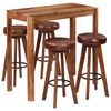 vidaXL Conjunto de bar 5 pzas madera maciza 115x56x107 cm