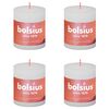Bolsius Velas r&uacute;sticas Shine 4 unidades blanco turbio 80x68 mm
