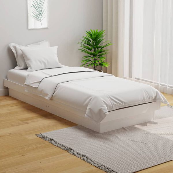 vidaXL Estructura de cama individual pequeña sin colchón madera blanco