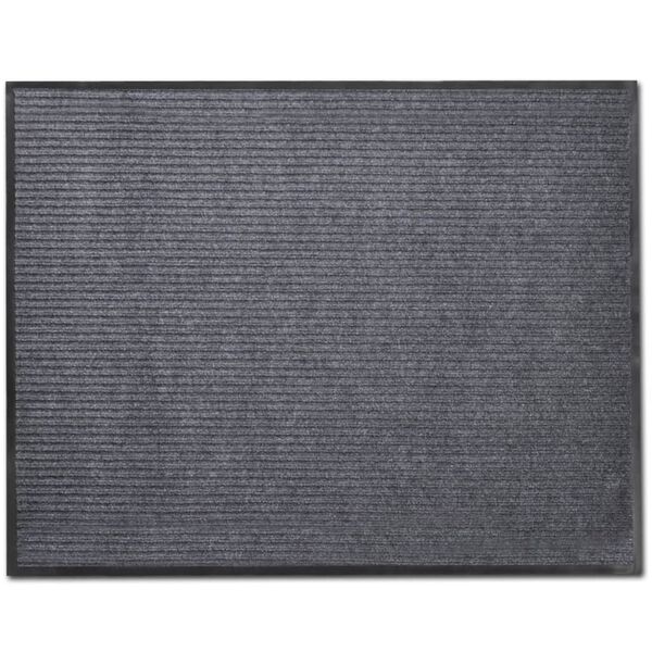 vidaXL Felpudos de PVC 4 unidades gris 90x60 cm