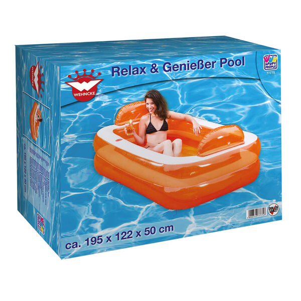 Happy People Piscina Relax and Enjoy naranja 195x122x50 cm