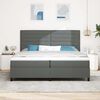 vidaXL Cama tipo Box Spring con colch&oacute;n Gris oscuro 200 x 200 cm tela
