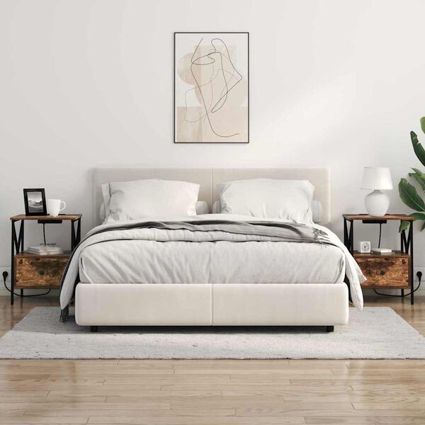 vidaXL Armario de Noche con caj&oacute;n Roble ahumado 41,5 x 40,5 x 55 cm