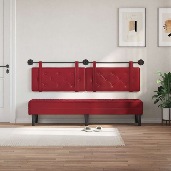 vidaXL Cabecera Colgante Rojo vino 170 x 55 x 5 cm Cuero sint&eacute;tico
