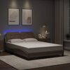 vidaXL Estructura de cama con LED sin colch&oacute;n Zadar capuchino 140x190 cm