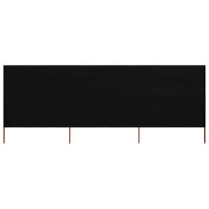 vidaXL Paravientos de playa de 3 paneles tela negro 400x120 cm