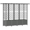 vidaXL Cama elevada con trellis y techo Gris Claro 202 x 40 x 136 cm
