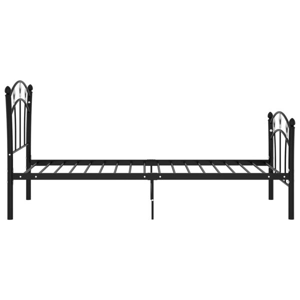 vidaXL Estructura de cama sin colchón metal negro 90x200 cm