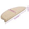 vidaXL Alfombrillas para escaleras 15 unidades 65x21x4 cm Crema Semicircular Grande
