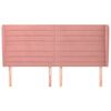 vidaXL Cabecero con orejas de terciopelo rosa 163x23x118/128 cm