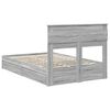 vidaXL Cama con almacenamiento con cabecera Gris Sonoma 135 x 190 cm