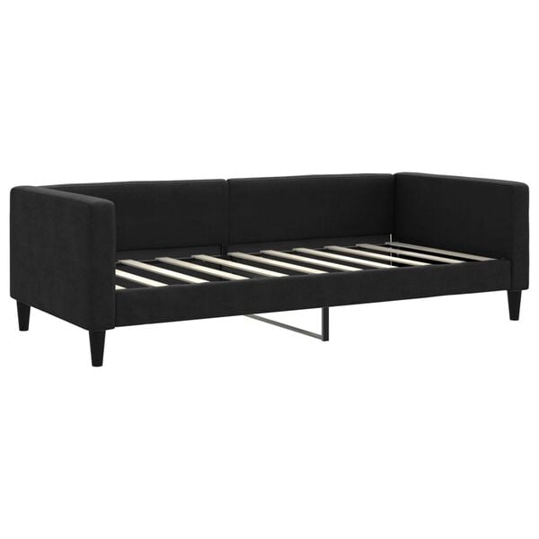 vidaXL Sof&aacute; cama nido con cajones tela negro 90x190 cm