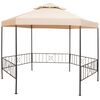 vidaXL P&eacute;rgola/Cenador de jard&iacute;n hexagonal beige 323x265 cm