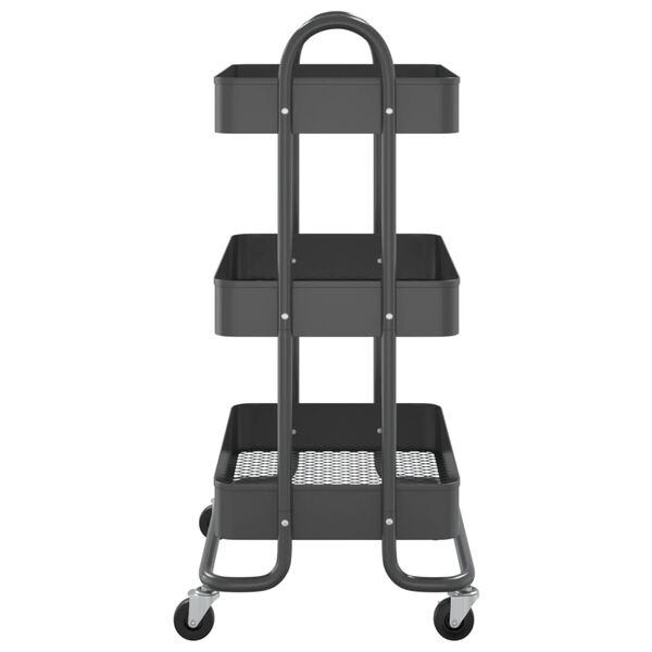 vidaXL Carrito de cocina 3 niveles acero antracita 43x34x79 cm