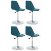 vidaXL Sillas de comedor giratorias 4 unidades PP turquesa