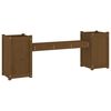 vidaXL Banco con jardineras madera maciza pino marrón miel 180x36x63cm