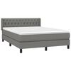 vidaXL Cama box spring con colch&oacute;n tela gris oscuro 140x200 cm
