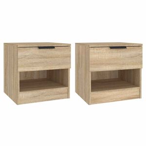 vidaXL Mesita de noche 2 uds madera contrachapada color roble Sonoma